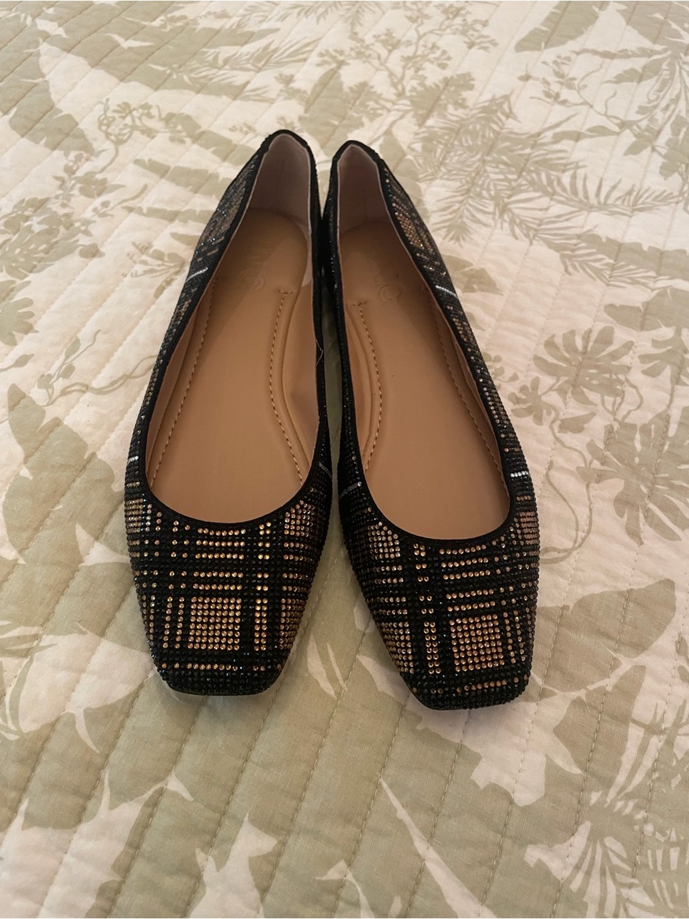 INC Black Plaid Ballet Flats